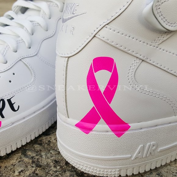 Nike Air Force 1 Mid White Pink "HOPE" Breast Cancer Awareness Custom NWT - Picture 6 of 10
